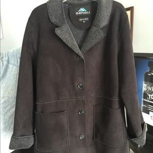 Denali Black Faux Suede 3/4 Length Coat  Size M